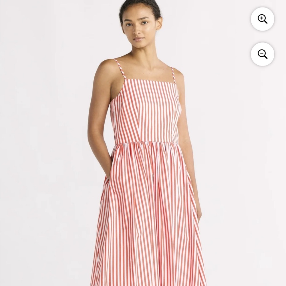 Chic Red and White Striped Midi Dress